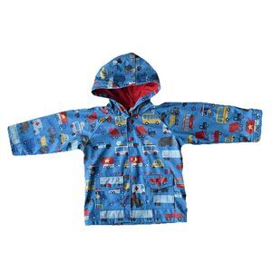 Hatley Rush Hour Classic Raincoat Cars & Trucks Printed Waterproof Cozy Liner 3